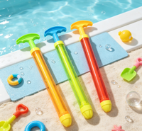 Pistolet à eau transparent rétractable, jouet aquatique pour enfants, idéal pour l'été, la plage et la piscine