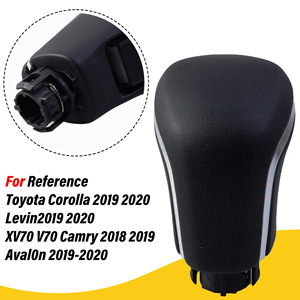 Toyota Car Gear <b>Shift</b> <b>Knob</b> Black Leather Matte Electroplated Edge Ergonomic Design For Camry Corolla Avalon - Product Image 4