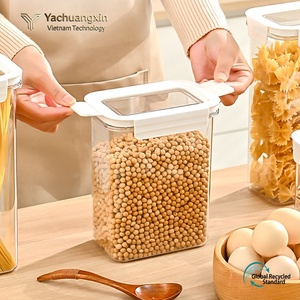 Clear Square Plastic Storage Container with White Lid Classic Design All Seasons Vietnam for Food Storage <b>Camping</b> Use - Product Image 3