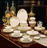 Service de table en porcelaine fine YanJun Magnolia, compatible lave-vaisselle, micro-ondes et four, vaisselle pour la famille et les banquets