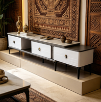 Table basse en verre et meuble TV de style moderne, meubles de maison élégants pour le salon