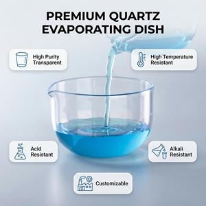 Crisol de Cuarzo con Fondo Plano y Boquilla, 60/90/120/150mm, Marca QUEEN, para Uso en Laboratorio e Industria Química - Product Image 1