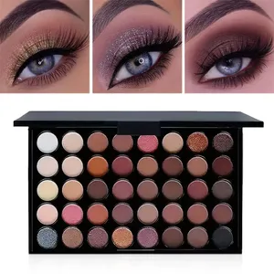 พาเลทอายแชโดว์ 40 สี กลิตเตอร์ แมตต์ กันน้ำ ติดทนนาน เนื้อแป้งอัดแข็ง ชุดเครื่องสำอางแฟชั่นสำหรับผู้หญิง - Product Image 1