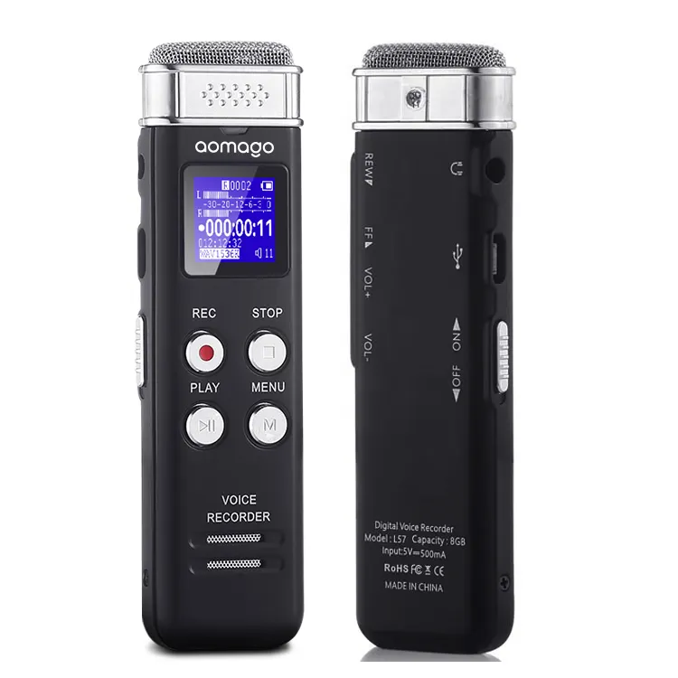 Aomago 16GB Upgraded Small Tape Recorder 1536Kbps HD Recording MP3 Multitrack Voice Recorder for Lectures, Meetings, Interviews