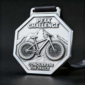 Médailles commémoratives d'aventure personnalisées de vélo de montagne de <span class=keywords><strong>course</strong></span> d'Enduro Design Vintage Finish peak Challenge Cycling Sports Medal - Product Image 2