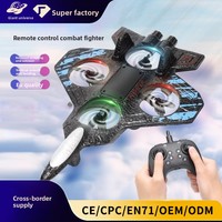 360 °   Avion de Chasse RC 6 Canaux en Mousse avec Lumières, Modèle Volant Télécommandé 2.4G en EPP pour Enfants