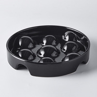 Bol d'alimentation lente en céramique pour animaux de compagnie-Anti-étouffement, antidérapant, design ergonomique pour chiens et chats