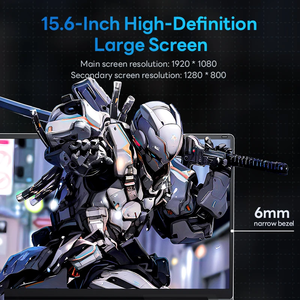 Miễn phí vận chuyển 15.6 "+ 7" Intel N100 16GB 32GB RAM SSD 256GB 512GB 1TB Thương hiệu Mới Màn hình kép kinh doanh máy tính xách tay máy tính xách tay - Product Image 3