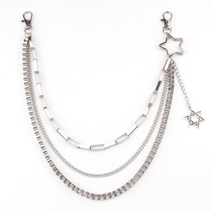 โซ่คาดเอวสไตล์พังก์สำหรับผู้หญิง ประดับดาว หลายชั้น โซ่คล้องกางเกง โลหะผสมสังกะสี เครื่องประดับฮิปฮอป สำหรับใส่ทุกวัน - Product Image 4