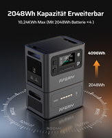 Sistema de Respaldo de Energía Expandible con Capacidad Solar MPPT de 2048 Wh, Generador para Aplicaciones Domésticas, Estación de Energía Portátil de Onda Sinusoidal Pura