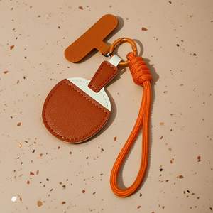 Llavero de Raqueta de Ping Pong de PU Mengda, Adorno Colgante para Mochila, Regalo Simple y Lindo, Estilo Ins. - Product Image 5