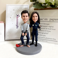 Figurine personnalisée de couple de policiers criminels, poupée 3D sur mesure avec breloque photo pour cadeau de Saint-Valentin