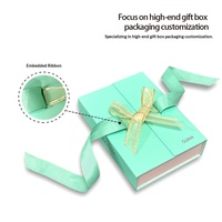 Boîte cadeau de luxe personnalisée en papier couché haut de gamme, rectangulaire, à double porte, pliable, avec couvercle magnétique et impression offset