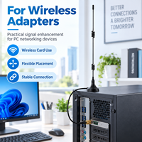 Antenne WiFi magnétique Lanyi 2,4 GHz 5 GHz RP-SMA mâle externe double bande avec indice de protection IP67, gain 2-12 dBi pour routeur et adaptateur sans fil
