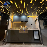 Set Pulau BBQ Prefabrikasi Modern Tahan Cuaca dari Paduan Aluminium yang Dapat Dilipat dengan Grill Gas Terpasang Baja Tahan Karat untuk Luar Ruangan
