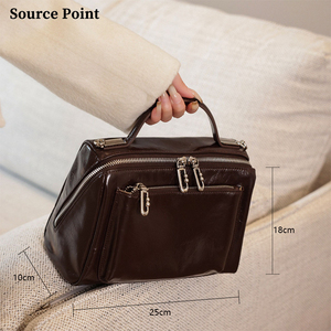 Элегантная женская сумка винного цвета с отстегивающимся ремнем, застежкой-молнией, из натуральной кожи, качественные дамские сумки, индивидуальный дизайн. - Product Image 4