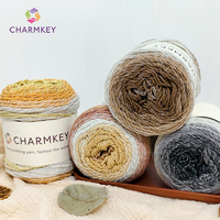 High Quality Cake Yarn Rainbow Color Summer Cheese Metallic Yarn Silver Cotton Polyester for Knitting Hand Crochet Yarn