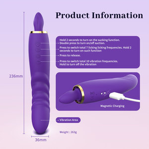Jouet vibrant 3-en-1 pour stimulation mammaire, clitoridienne et orale, vibromasseur point G, langue vibrante, silicone ABS, rechargeable USB, pour adultes - Product Image 6