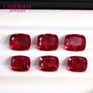 Cadermay 뜨거운 판매 긴 쿠션 모양 실험실 성장 루비 비둘기 혈액 레드 4*6mm ~ 12*16mm 하이 퀄리티 합성 루비 원석 - Product Image 2