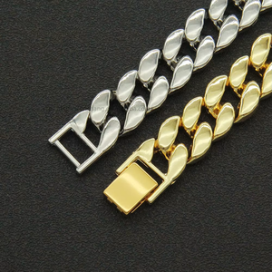 Hip Hop Cool Leaf Shaped Glossy <b>Cuban</b> <b>Chain</b> Necklace Tanjing Fashion Lijing Necklace - Product Image 3