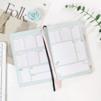 Diario Personalizado con Tapa Dura, Encuadernación en Espiral, Metas de Bienestar, Planificador A5 Sin Fecha, Papelería con Dibujos Animados, Cuaderno de Regalo Inspirador