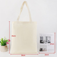 Sac fourre-tout en coton uni personnalisé 30*20*10CM, sacs en toile réutilisables pour courses, sacs en tissu pour la publicité, la promotion et les cadeaux DIY