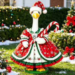 Costume de Noël pour oie de porche, motif flocon de neige, pour statue de 23 pouces, décoration festive de Noël pour la maison et le jardin - Product Image 1