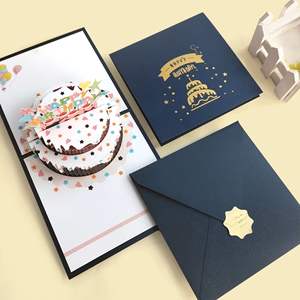 Torta Pop-Up creativa auguri <span class=keywords><strong>di</strong></span> <span class=keywords><strong>compleanno</strong></span> 3D biglietto <span class=keywords><strong>di</strong></span> auguri abbronzante Deluxe Happy Birthday Greets Cards - Product Image 2