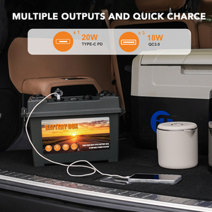 Boîte à batterie solaire Boman 12V, étanche IP67, avec deux ports USB, pour le camping, les activités de plein air, les équipements marins - Product Image 3
