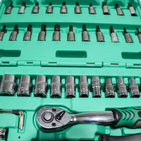Kit de clés à douilles de service pour garage, 46 pièces, clés mixtes avec rallonges articulées pour l'entretien des véhicules