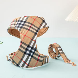 卸売 調整可能 ソフト 格子柄 犬用アクセサリー ラグジュアリーブランド カスタム ペットリード 高級犬用ハーネス - Product Image 1