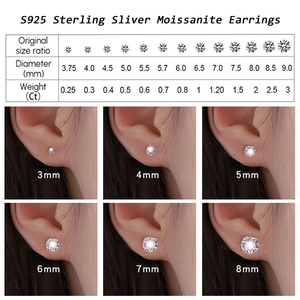 Boucles d'oreilles en moissanite 0,5 carat en argent sterling 925, sans nickel, étanches, avec diamants GRA, vente en gros d'usine - Product Image 6