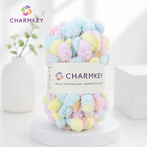 Fil à pompons 100% polyester doux et coloré pour le tricot à la <span class=keywords><strong>main</strong></span>, le crochet, les couvertures, les travaux manuels pour bébés - Product Image 4