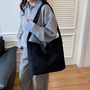 Túi vải nhung kẻ cho Nữ Túi màu trơn mù<span class=keywords><strong>a</strong></span> thu mù<span class=keywords><strong>a</strong></span> đông thời trang mới dây kéo đóng cử<span class=keywords><strong>a</strong></span> Polyester Túi xách vai hợp thời trang - Product Image 3