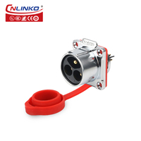 Connecteur de câble électrique circulaire CNLINKO série LP24, 3 conducteurs, en laiton, 3 broches, 35A, connecteur d'alimentation