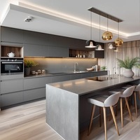 Cuisine modulaire sur mesure, comptoirs en quartz, armoires de rangement de cuisine, armoires de cuisine modernes en bois massif de luxe et accessoires