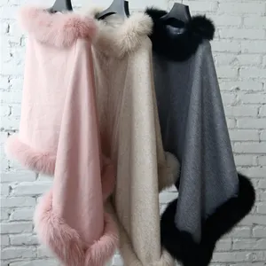 Wholesale Women Ladies Adult Cashmere Poncho Good Quality Winter Wool Alpaca Poncho Cape