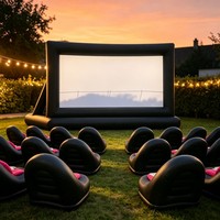 Écran publicitaire gonflable personnalisé de 14 à 16 pieds avec fermeture éclair, grand affichage pour événements marketing, salons professionnels et expositions