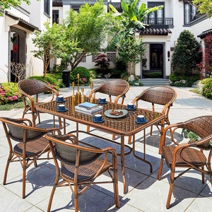 MEIJIA-muebles de exterior, pequeño bistro francés, café sintético, Mimbre negro, sillas de ratán - Product Image 5