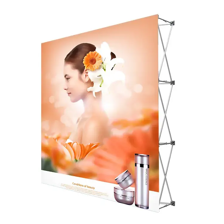 10ft Portable Fabric Trade Show custom pop up backdrop banner fabric display stand Exhibit Advertising Display Wall