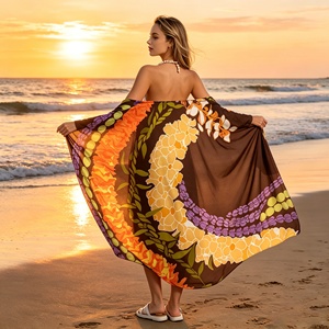 Sarong Hawaiano di Alta Qualità con Motivo Personalizzato <span class=keywords><strong>Sulu</strong></span>, Design Mokihana Lei per Donne, Stampa Artigianale, per Spiaggia, Casual, Vacanze e Feste - Product Image 1