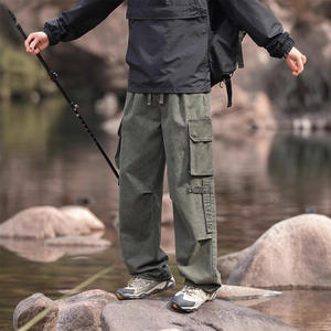 Pantalones deportivos tácticos Retro para hombre, pantalones sueltos de pierna recta y pierna ancha <span class=keywords><strong>Cargo</strong></span> 100% algodón, pantalones casuales medios para hombres y mujeres para exteriores - Product Image 4