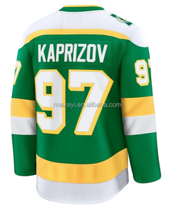 Qualité supérieure cousue avec soin # 97 Kirill Kaprizov # 43 Quinn Hughes # 29 Marc-Andre Fleury Maillot de hockey sur glace personnalisable - Product Image 4
