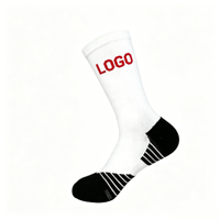 Chaussettes de sport athlétiques personnalisées en polyester avec logo, talon et bout rembourrés, antidérapantes, pour hommes, football, soccer, basketball, course à pied
