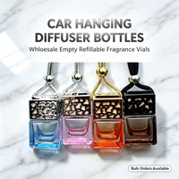 Vente en gros de mini flacons diffuseurs de parfum et de parfum pour voiture en verre vide de 6 ml avec bouchon à vis et impression sérigraphique