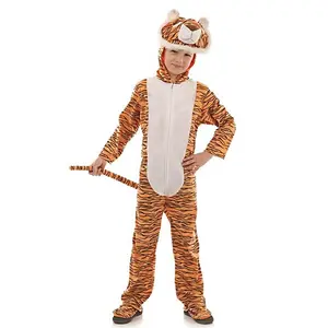 2024 Hot Selling Carnival Performance Stage 1 Piece Kids Halloween Tiger Cosplay Jumpsuit Boys Animal Costumes