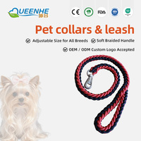 Laisse pour chien en nylon robuste, simple, épaisse, torsadée, tressée, avec clip métallique, solide et souple, pour grands chiens, personnalisable