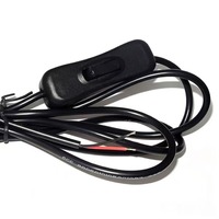 Kabel Daya DC dengan Sakelar Rocker, Kabel Daya Tembaga PVC 2 Inti dengan Steker Barrel untuk Kamera CCTV, Monitor LED, Router