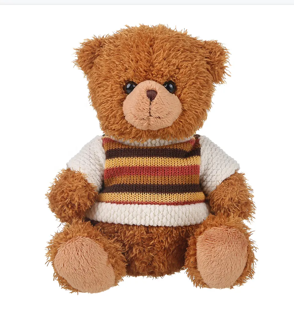 Top quality custom cartoon lovely stuffed soft toy plush teddy bear with black sweater