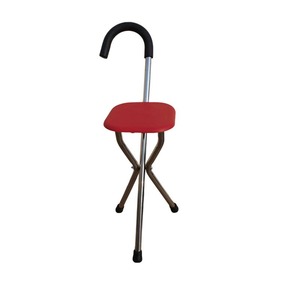 Hengheyue Stainless Steel Cane <b>Stool</b> Triangular <b>Folding</b> Portable With Non Slip Seat For Elderly Mobility Support - Product Image 2